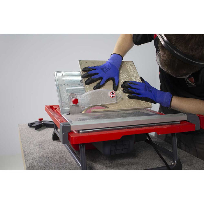 Using Rubi Tools ND-7IN READY electric cutter for miter cuts into porcelain tile
