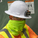 High-Visibility Yellow Cooling Band as a facemask on the job site