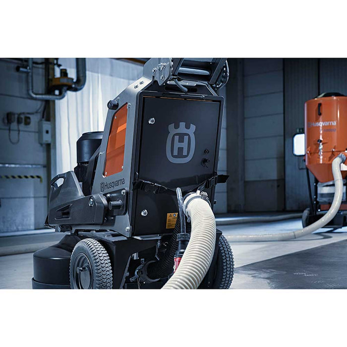 Husqvarna PG 540 with industrial vacuum attached to dust port