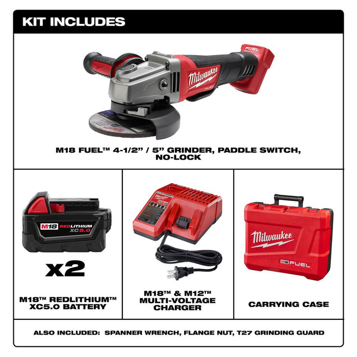 Milwaukee M18 FUEL™ 4-1/2" / 5" Grinder, Paddle Switch Kit components