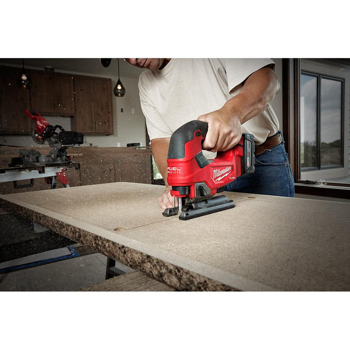 Cutting into composite board Milwaukee M18 FUEL™ D-Handle Jig Saw