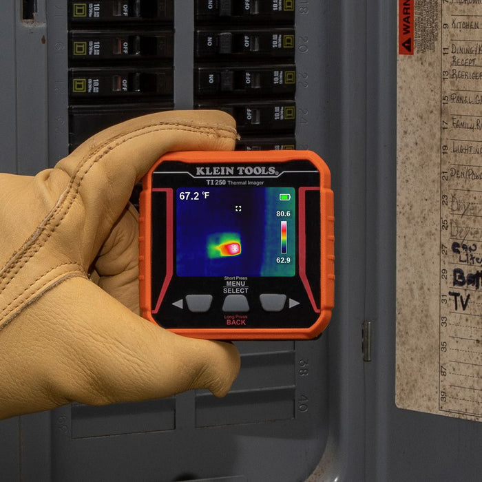 Testing circuit breaker with Klein Tools TI250 Thermal Imager