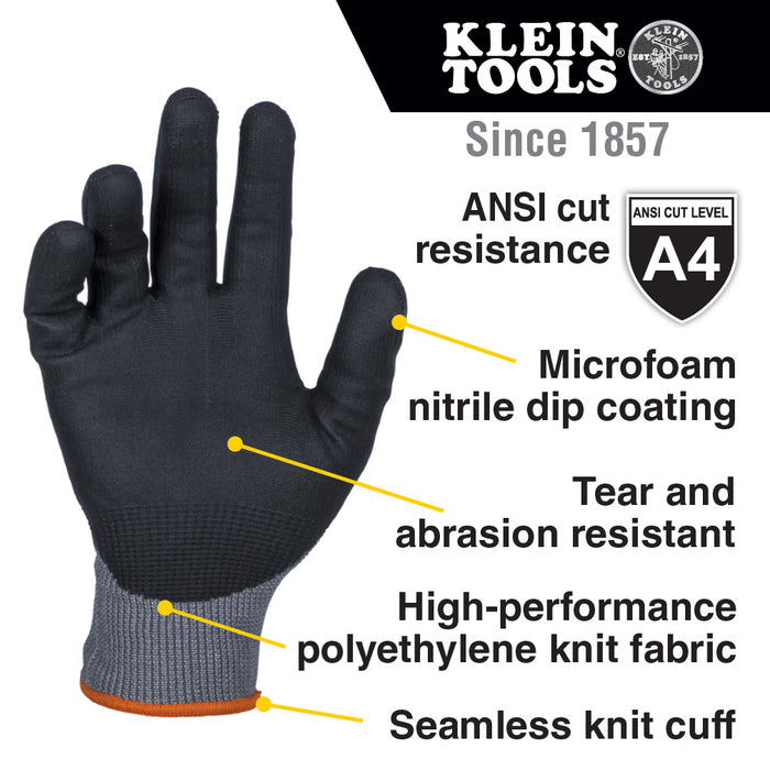 Klein Tools Cut Level 4, Touchscreen Work Gloves - Large