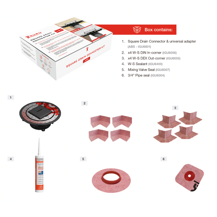 Guru Square Drain Connector Kits