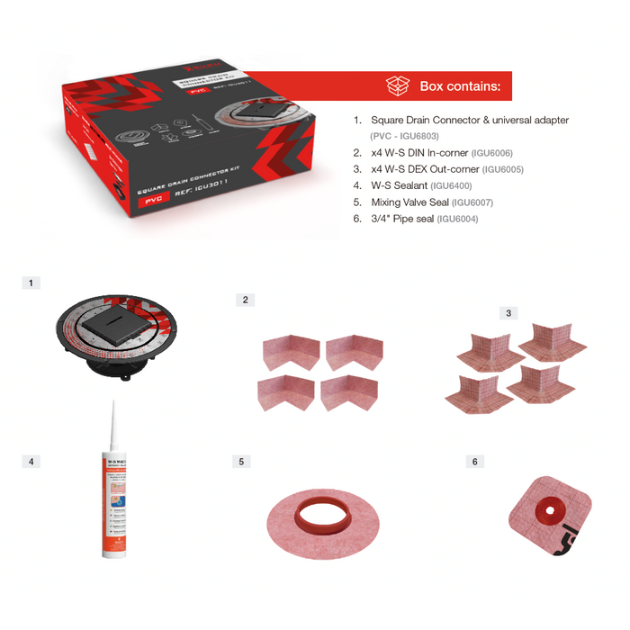 Guru Square Drain Connector Kits