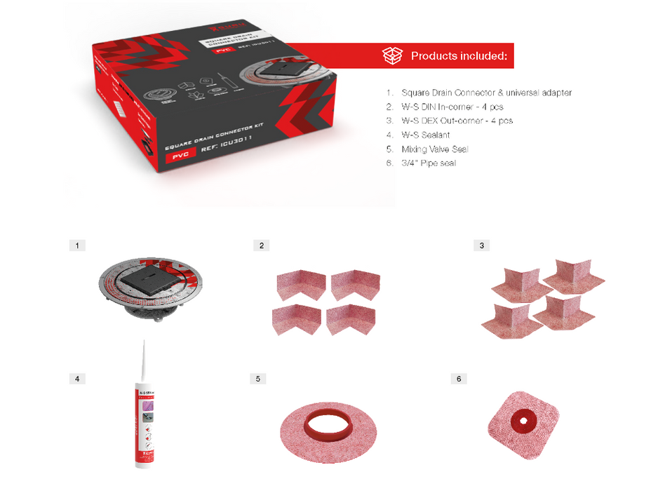 Guru Square Drain Connector Kit