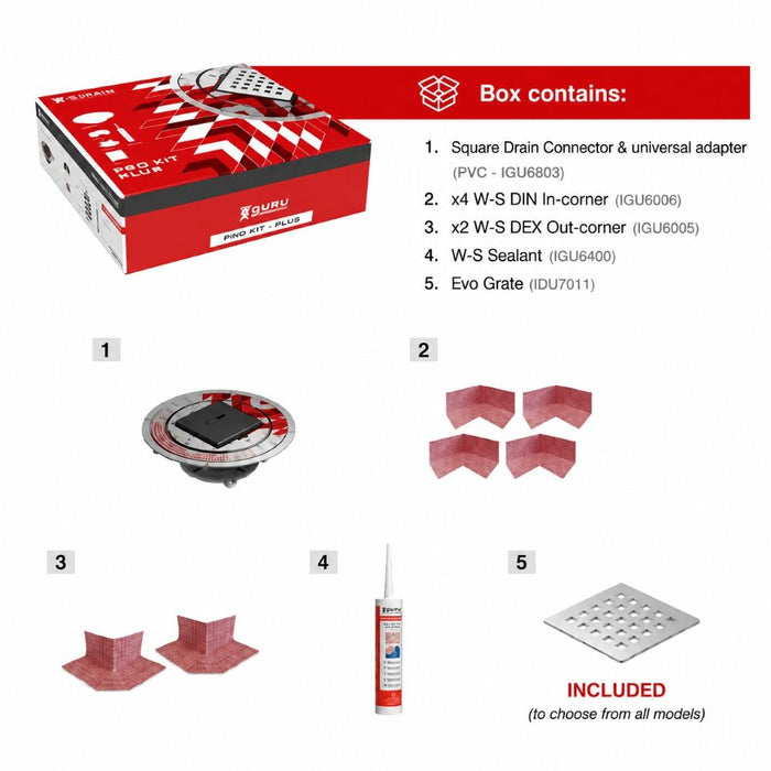 Guru Square Drain Pro Kits