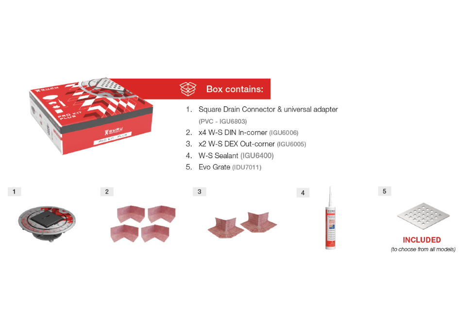 Guru Square Drain Pro Kits
