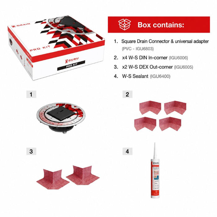 Guru Square Drain Pro Kits