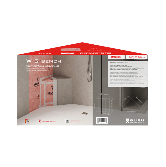 Guru Water-Stop Triangular Shower Benches