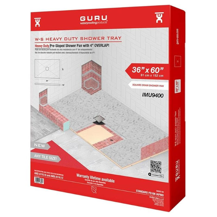Guru Heavy Duty Pre-sloped Shower Trays for Square Drains