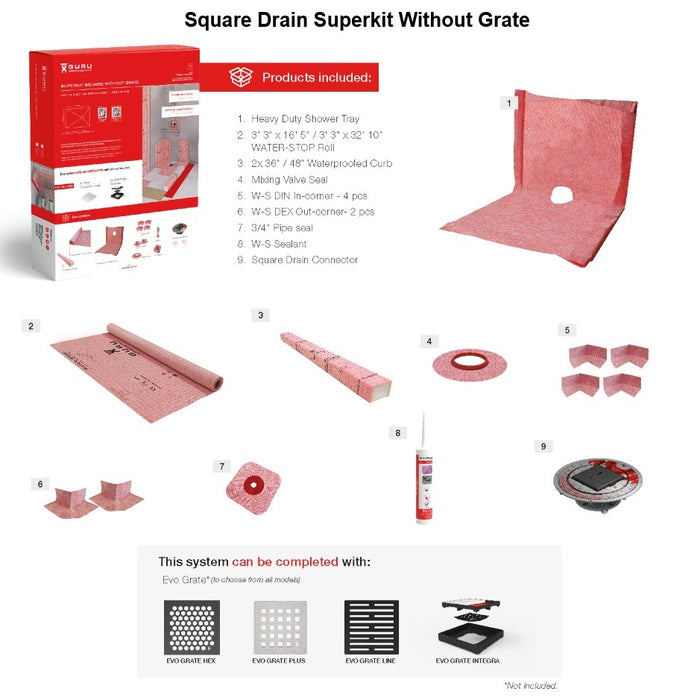 Guru Square Drain SuperKits