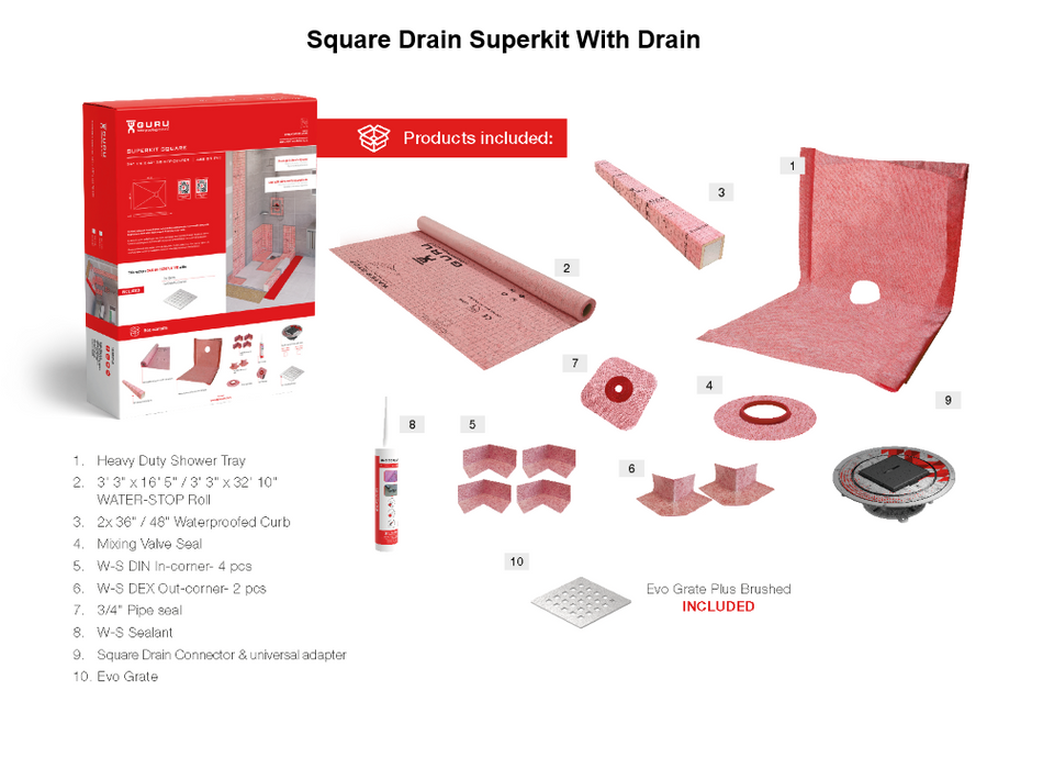 Guru Square Drain Superkits