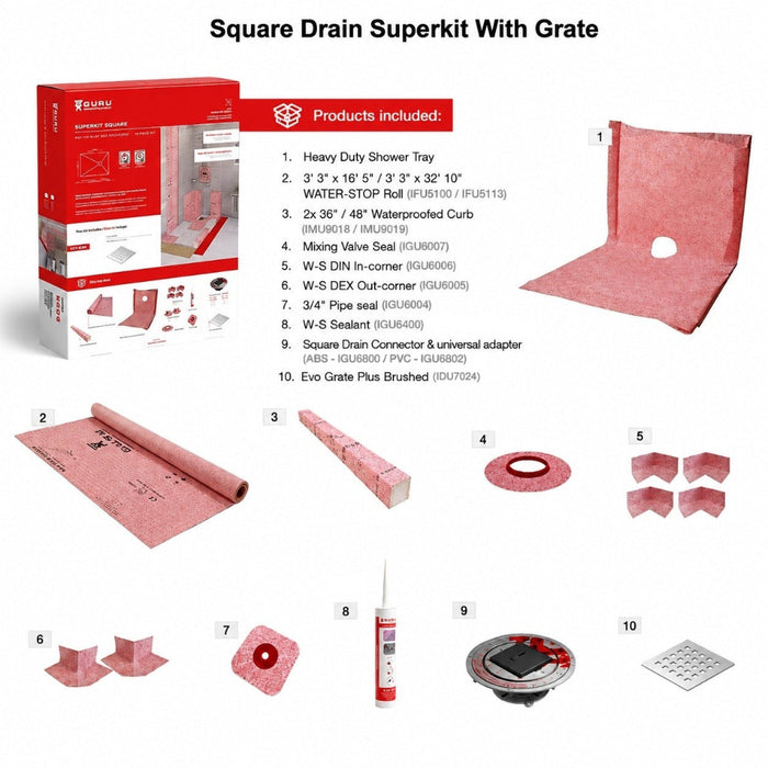 Guru Square Drain SuperKits