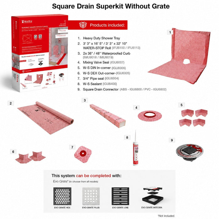 Guru Square Drain SuperKits