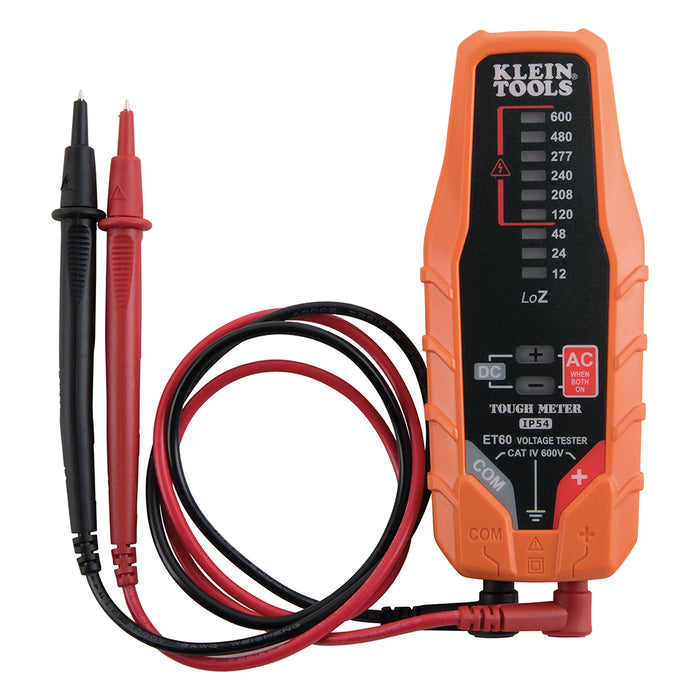 Klein Tools Electronic AC/DC Voltage Tester, 12 to 600V