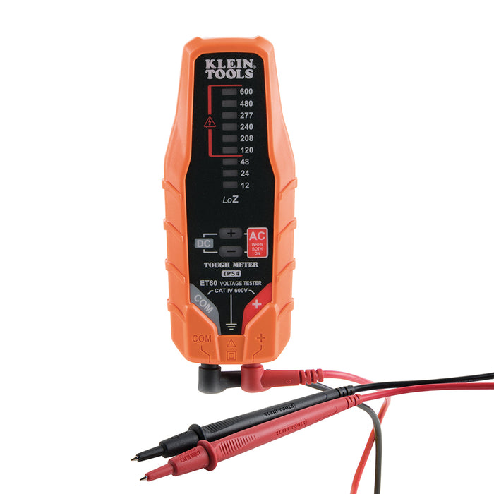 Klein Tools Electronic AC/DC Voltage Tester, 12 to 600V