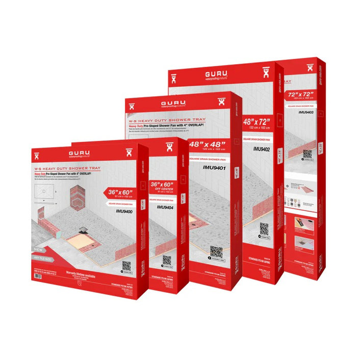 Guru Heavy Duty Pre-sloped Shower Trays for Square Drains
