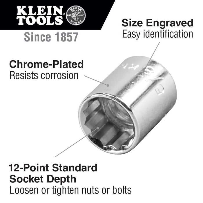 Klein Tools 12-Point Standard Socket Features