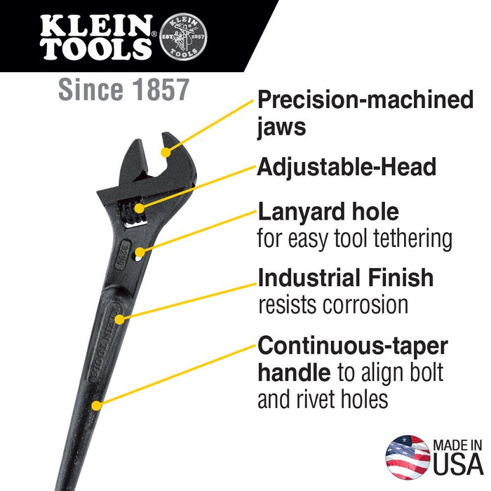 Klein Tools Adjustable Spud Wrench specifications