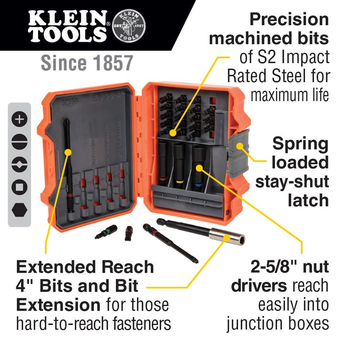 Klein Tools 26 Piece Pro Impact Power Bit Set details