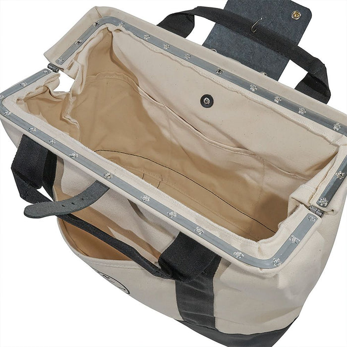 Klein Tools Canvas Tools Bag, opened top