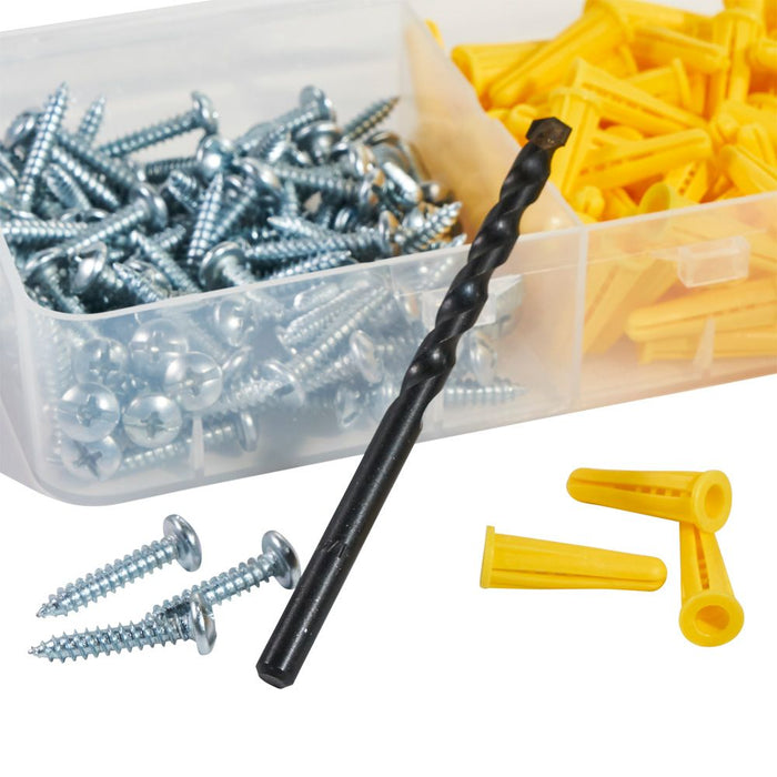 Conical Anchor Kit, 100 Anchors with 1/4" masonry bit