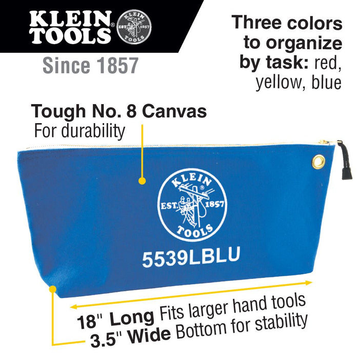 Klein Tools 10 in. Consumables Red Canvas Zipper Bag 5539RED - The