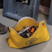 Klein Tools yellow canvas bag filled with drill bits and blades