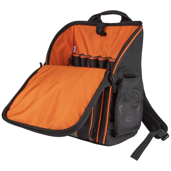 Tradesman Pro™ Tool Station Backpack with back half unzipped