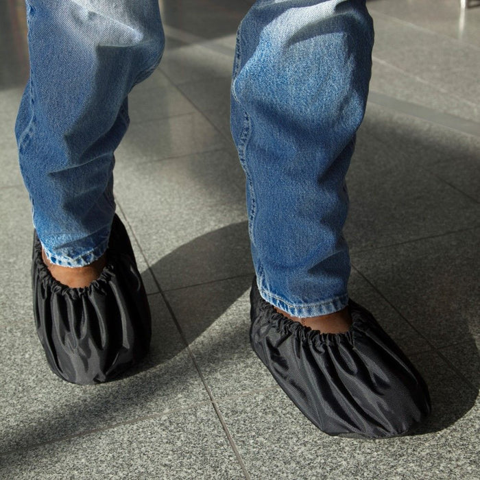 Klein Tools Shoe Covers used over tiled floors front