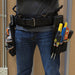Wearing Klein Tools Tradesman Pro modular tool belt willed with hand tools