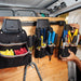 Klein Tools Tradesman Pro Modular Tool Pouch attaches to wall hanger for easy storage