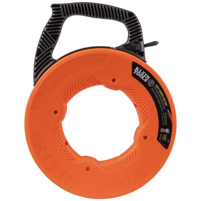  Klein 100' Multi-Groove Fiberglass Fish Tape with Nylon Tip front view