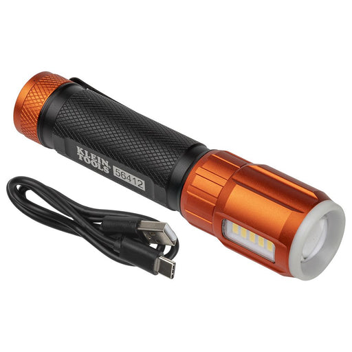 Klein Tools Rechargeable LED Flashlight with Worklight, 56412