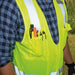 Klein Tools Safety Vest with marking tools in front right pocket