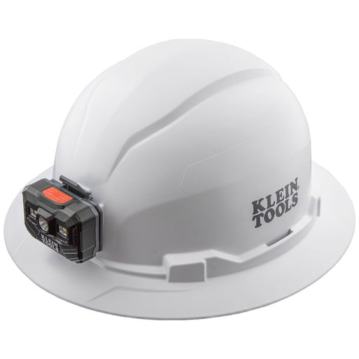 Klein Tools Non-Vented Full Brim Hard Hat with Rechargeable Headlamp
