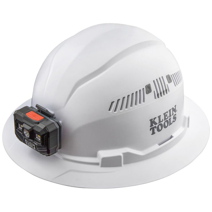 Klein Tools Vented Full Brim Hard Hat with Rechargeable Headlamp