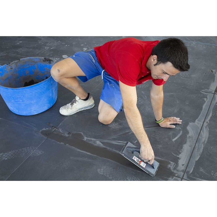 Grouting large format porcelain tile with Rubi Tools SUPERPRO Solid Rubber Grout Float