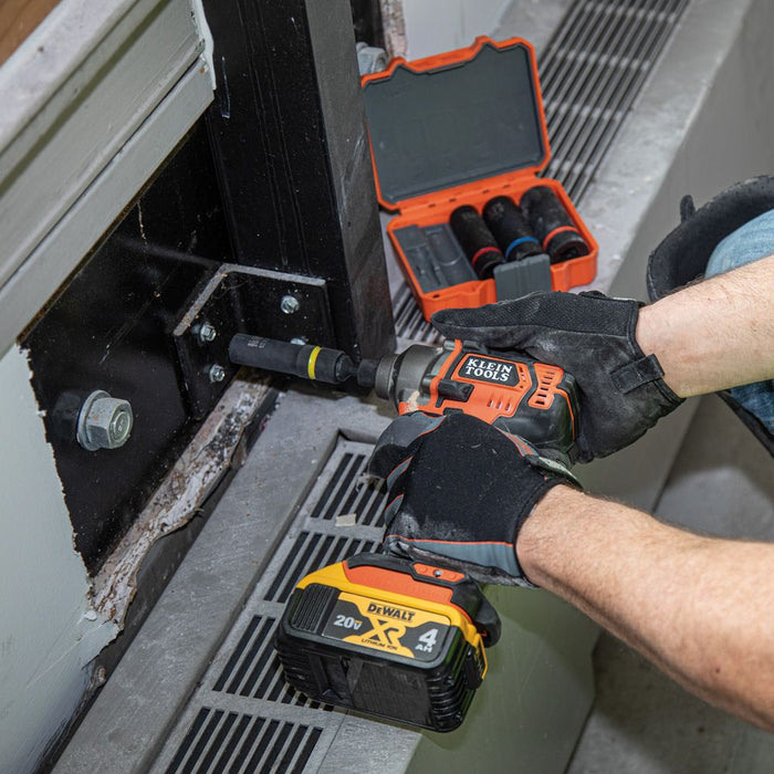 Installing metal brackets with the Klein Tools Impact Driver and 2-in-1 socket sets