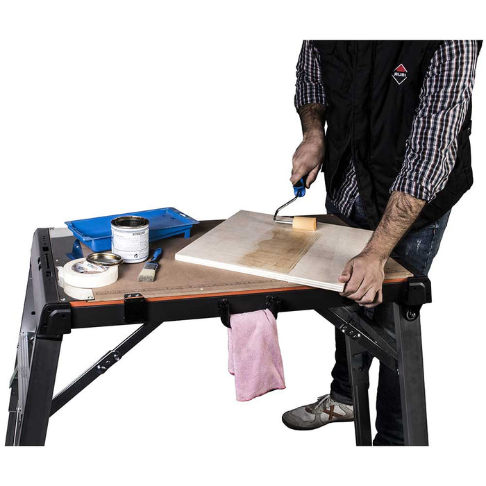 Staining wood on top of Rubi Tools 4-in-1 Folding Work Table
