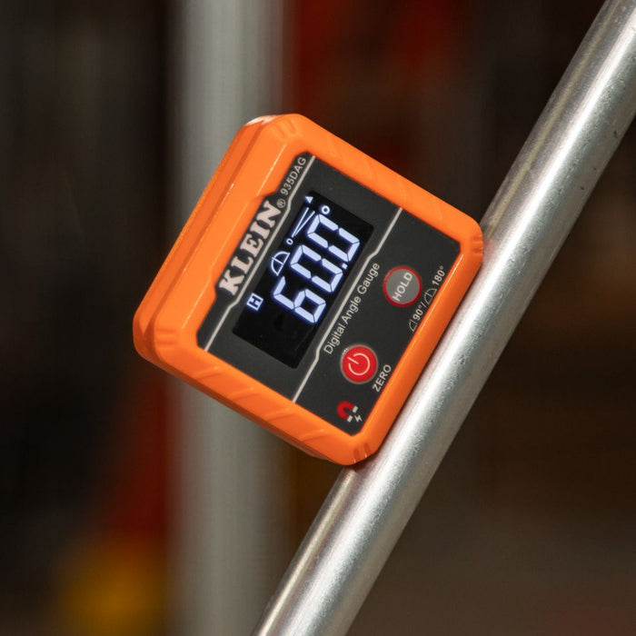 Measuring the angle of a metal rod with Klein Digital Angle Level
