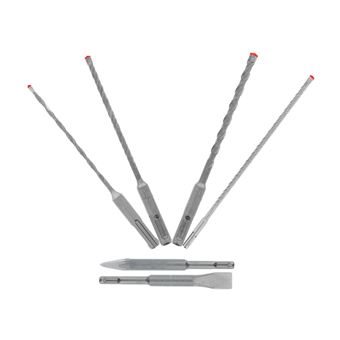 Diablo Tools 6pc SDS-Plus Rebar Demon™ 4-Cutter Full Carbide Head Bit & Chisel Set