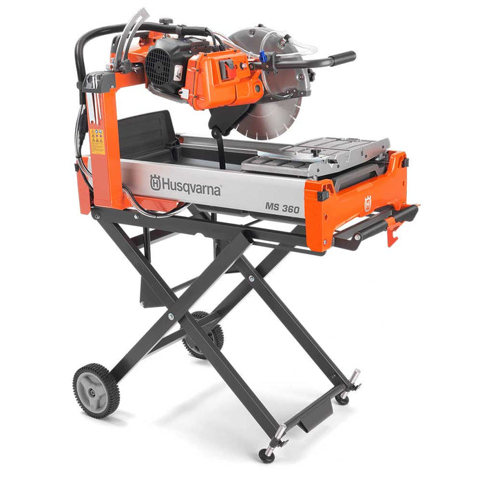 Husqvarna MS 360 Electric Masonry Saw with optional folding stand