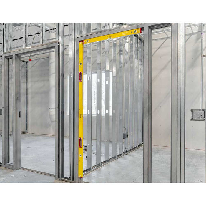 Stabila Type 96M Magnetic Levels attached to metal door frame