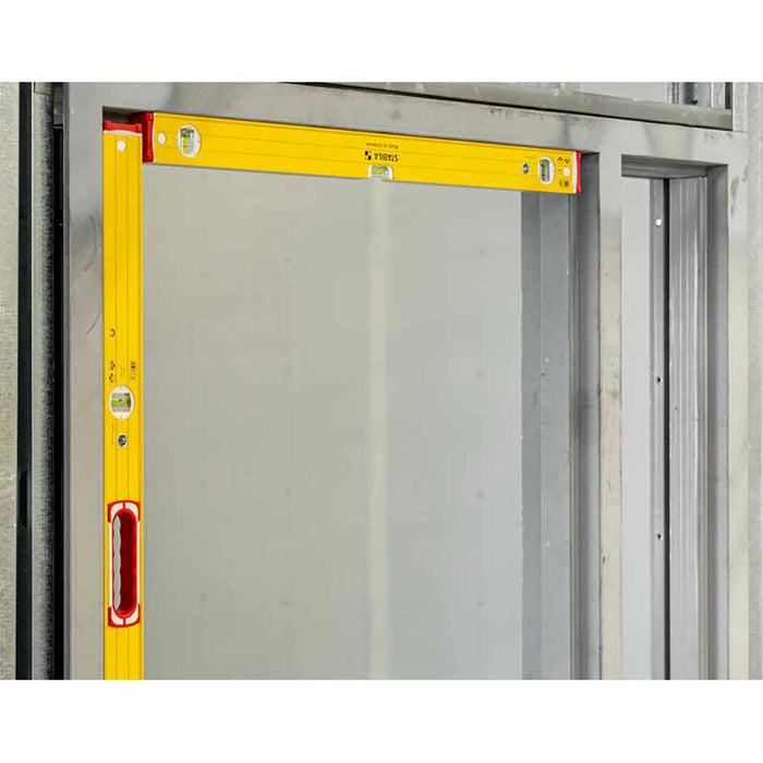 Magnetic Stabila Type 96 M levels used for door frame installation