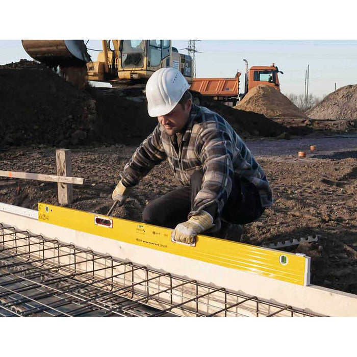 Checking a level box for concrete layout with Stabila Type 106T Extendable Plate Level