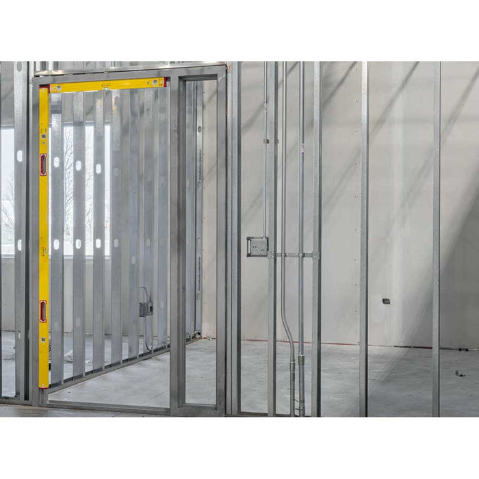 Stabila Type 96M Magnetic Levels attached to metal door frame alternate