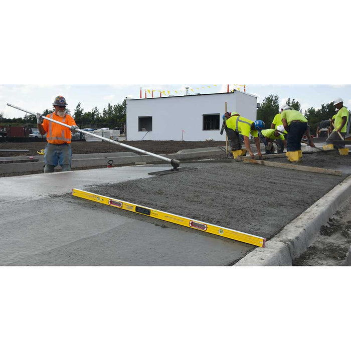 Floating a new concrete pour with Stabila Type 196-2 TECH Level measuring angle