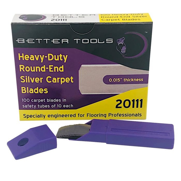 Better Tools Heavy-Duty Round End Silver Carpet Blades, 100 Pack